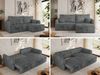 L-förmiges Ecksofa mit Armlehnen, für das Wohnzimmer, Schlaffunktion und Bettkästen, Wellenfeder am Sitz, losen Kissen - MESTO - Dunkelgrau Cord - rechte Seite Bild 2
