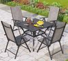 PHI VILLA Garten-Essgruppe, (Outdoor Terrassenmöbel Set mit 7 Verstellbaren Garten Klappstühle, Wetterfest Gartentisch mit Stühlen), 5 PCs Gartenmöbel Set Bild 5