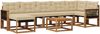 vidaXL Outdoor-Sofagarnitur mit Kissen 8 pcs Natur und Beige 3382113 Bild 2