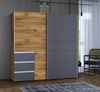 Möbel-Eins CESSANDRA Schwebetürenschrank, Material Dekorspanplatte Flagstaff eichefarbig / dunkelgrau Bild 2