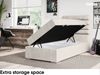 MEBLINI Boxspringbett KARIM 80x200 cm mit Bettkasten - H4/Beige Samt Gepolstert Einzelbett mit Topper & Taschenfederkern-Matratze - 80x200 Rechts Bild 5