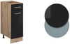 Küchenunterschrank R-Line Schwarz Hochglanz 30 cm AP Marmor Vicco Bild 5