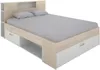 Vente-unique - LEANDRE Bett Holz, Platte BeigeWeiß - B 149,6 cm x H 95 cm x L 218,5 cm Bild 3