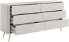 Vente-unique - ELONARIA Kommode Holz, Platte Beige - B 38 cm x H 81,2 cm x L 163,2 cm Bild 4