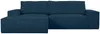 Vente-unique - AMELIA Sofa SamtStoff Blau - B 167 cm x H 85 cm x L 267 cm Bild 3