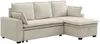 Vente-unique - ZAKILA Sofa Stoff Weiß - B 148 cm x H 89 cm x L 233 cm Bild 4