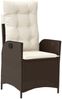 vidaXL Gartensessel Verstellbar mit Kissen Braun Poly Rattan 365258 Bild 2