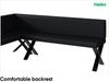 MEBLINI Eckbank für Esszimmer mit ausziehbarem Tisch - Küchenbank - Essecke - Sitzecke Küche - TONI - X-Beine 142x196x87cm Links - Schwarz Kunstleder/B Schwarz Hochgl. Bild 5