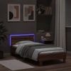 vidaXL Bettgestell mit Kopfteil und LED-Leuchten Braun Eiche 100x200cm 838714 Bild 4