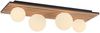OTTO home Deckenleuchte Evinnia Akustikpaneele mit Glaskugeln, ohne Leuchtmittel, Leuchtmittel wechselbar, Warmweiß, Holz, Akustik, Paneele, Glas, opal matt weiß, Deckenlampe Bild 3