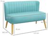 HOMCOM Loveseat Sofa 2 Sitzer mit Samt-Optik (Couch, 1-St, Modern Polstersofa), Grün 117 x 56,5 x 77 cm Bild 3