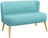 HOMCOM Loveseat Sofa 2 Sitzer mit Samt-Optik (Couch, 1-St, Modern Polstersofa), Grün 117 x 56,5 x 77 cm Bild 2