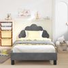 vidaXL Kinderbettgestell mit Kopfteil Dunkelgrau 90 x 190 cm Samt 42011156 Bild 3