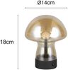 Kleine Akku Tischlampe DOOLEY aus Glas Bernsteinfarben, Höhe 18cm Bild 4