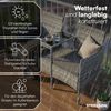 STEELSØN 'Velara' Polyrattan Gartenbank 2er-Sitzer mit Tisch, grau-meliert/anthrazit, 81x65x135 cm, wetterfest und UV-beständig, stabile Sitzbank Bild 2