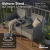 STEELSØN 'Velara' Polyrattan Gartenbank 2er-Sitzer mit Tisch, grau-meliert/anthrazit, 81x65x135 cm, wetterfest und UV-beständig, stabile Sitzbank Bild 4