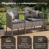 STEELSØN 'Velara' Polyrattan Gartenbank 2er-Sitzer mit Tisch, grau-meliert/anthrazit, 81x65x135 cm, wetterfest und UV-beständig, stabile Sitzbank Bild 3