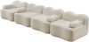 Ecksofa modular Beige mit tiefer Sitzfläche, Samtbezug und 32D Kaltschaum in geschwungener Wellenform,70x384x98 cm Bild 5