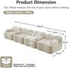 Ecksofa modular Beige mit tiefer Sitzfläche, Samtbezug und 32D Kaltschaum in geschwungener Wellenform,70x384x98 cm Bild 5