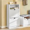 SoBuy FSR87-K-W Schuhschrank, MDF, Lackiert, Weiß, 60 x 110 x 24 cm Bild 2