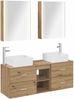 vidaXL Badezimmermöbel-Set 5 pcs Artisan-Eiche Ingenieurholz und Glas 3406774 Bild 2