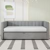 BlingBin Polsterbett Ausziehbares Schlafsofa 90/180x200 cm, Doppelbett (Daybett, 1-tlg, Kinderbett Bett Funktionsbett), mit Lattenrosten, Multifunktionsbett aus hautfreundlichem Samtstoff Bild 2