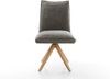 Drehstuhl Lelio-Flex Bouclé Soft Schlamm Holzgestell kantig Natur 180° drehbar Taschenfederkern Bild 2