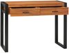 vidaXL Schreibtisch mit 2 Schubladen, Breite 1000 Teak/Schwarz Bild 2