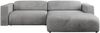 Ecksofa PASADENA, freistehendes Ecksofa, breite Armlehnen, Federsitz - rechts - Hellgrau Velours Bild 5