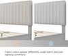 Novelux Doppelbett 160x200 cm Polsterbett mit Lattenrost und verstellbarem Kopfteil – Massivholz Bettgestell, Leinen Grau-Beige für Schlafzimmer, 220kg Bild 5