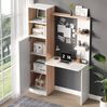 Schreibtisch mit Schrank & Regal, weiß/natur, 123,5x45x168,5 cm Bild 3