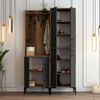 Dmora Eingangsmöbel Eufemia, Moderner Eingang, Wandgarderobe, Multifunktions-Aufbewahrungskonsole, 120x35h200 cm, Walnuss und Anthrazit Bild 5