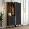 Dmora Eingangsmöbel Eufemia, Moderner Eingang, Wandgarderobe, Multifunktions-Aufbewahrungskonsole, 120x35h200 cm, Walnuss und Anthrazit Bild 2