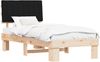 vidaXL Bettgestell mit gepolstertem Kopfteil Schwarz 90 x 200 cm 877516 Bild 2