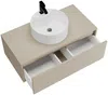 Vente-unique - TEANA Waschbeckenmöbel Holz, Platte Beige - B 47 cm x H 32 cm x L 94 cm Bild 4