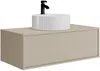 Vente-unique - TEANA Waschbeckenmöbel Holz, Platte Beige - B 47 cm x H 32 cm x L 94 cm Bild 3