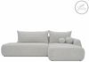 Wohnero24 Ecksofa FIRELLI Rechts 300×190 cm – Modernes Schlafsofa mit Bettkasten – Weicher Velours Stoff Hellgrau – Schlaffläche 225×140 cm Bild 3