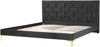 Bett mit Lattenrost LIMOUX 180 x 200 cm Samtstoff Schwarz Bild 4