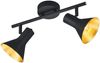 LED Deckenstrahler Metall Schwarz Gold 2-flammig, Breite 33cm Bild 2