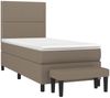 vidaXL Boxspringbett mit Matratze Taupe 100x200 cm Stoff 3136497 Bild 3