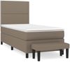 vidaXL Boxspringbett mit Matratze Taupe 100x200 cm Stoff 3136497 Bild 2