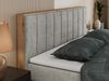 Boxspringbett BELLISSIMO KING, Doppelbett mit Multipocket-Matratze, Polsterbett mit Kopfstütze - 160 x 200 cm - Hellgrau Stoff - H3 Bild 3