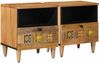 vidaXL Nachttisch 2 pcs Natur 40 x 33 x 46 cm Massivholz Mango 4018267 Bild 1