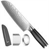 KingLux Damastmesser Damast Santokumesser aus Damaszener Stahl Küchenmesser Bild 4