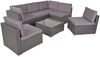 Sitzgruppe SANSIBAR 7tlg. Polyrattan Set schwarz Sitzgarnitur Gartenset Garnitur Bild 2