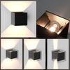 ZMH LED Wandleuchte Aussen Wandlampe: 4er set Außenwandleuchte Innen Schwarz Lampe Up Down Wand Leuchten Modern Außenlampe IP65 Wasserdicht Einstellbarer Strahl Flurlampe für Hauswand Flur Bild 4