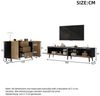 Merax Wohnzimmer-Set Wohnwand Kombination, (2-St), TV Bank & Sideboard Set mit Schubladen und Türen, Holzoptik/Schwarz Bild 4