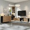 Merax Wohnzimmer-Set Wohnwand Kombination, (2-St), TV Bank & Sideboard Set mit Schubladen und Türen, Holzoptik/Schwarz Bild 3