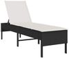 vidaXL Sonnenliege mit Auflage Schwarz 55x200x44 cm Poly Rattan 4104100 Bild 2