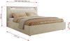 Polsterbett GOLD 5 CLASSIC 200 x 200 cm mit LED-Beleuchtung & Bettkasten, Doppelbett inkl. Lattenrost, Metall-Lift-System & Stauraum, Pocket Matratze - Creme Struktur - VIRE LUX Bild 4